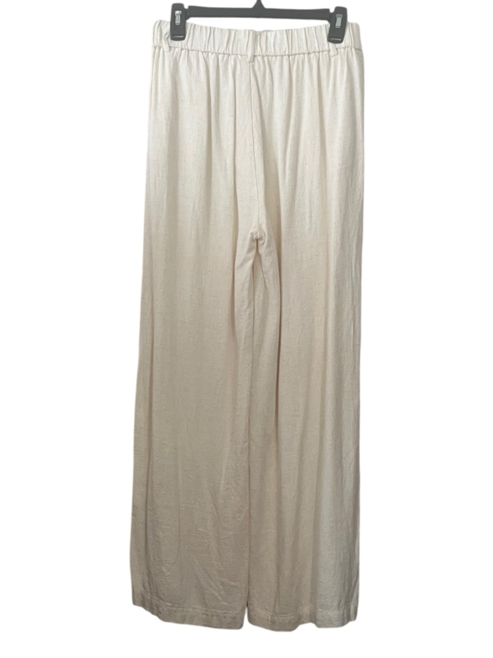 Indero Cream Wide Leg Pleated Trousers - High Rise Linen Blend - Size L - Picture 4 of 6